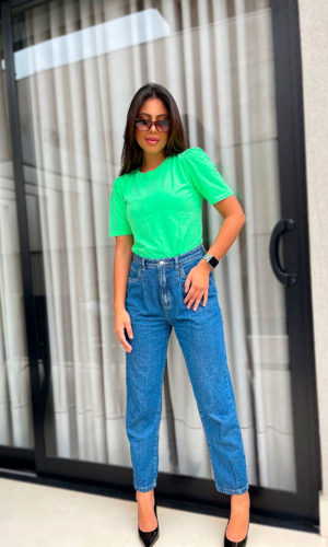 T-Shirt Manga Princesa - Verde Neon